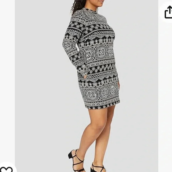 Superdry Women's 10 Shirt Casual Dress embroidered black silver mid new years - Picture 2 of 9